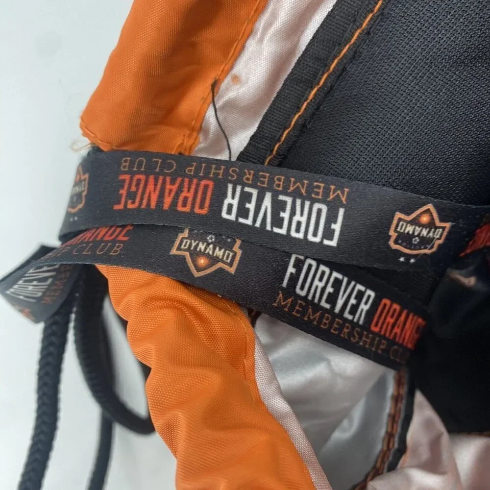 Houston Dynamo Drawstring Backpack Mesh Zipper Pockets & Lanyard